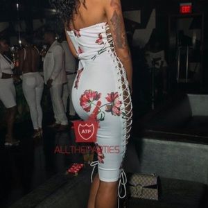 White lace dress with flowers